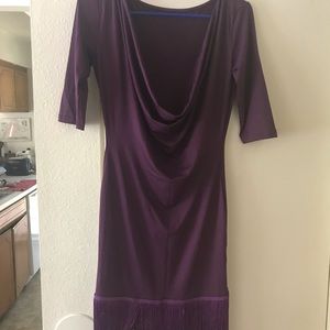 Purple salsa dance performance dress